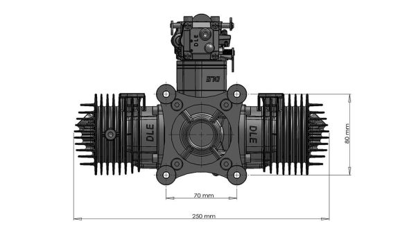 DLE 120cc Gas Engine with Electronic Ignition and Standard Mufflers - Image 4