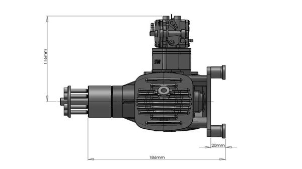 DLE 120cc Gas Engine with Electronic Ignition and Standard Mufflers - Image 5