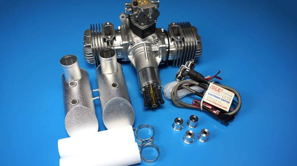 DLE 120cc Gas Engine with Electronic Ignition and Standard Mufflers - Image 2