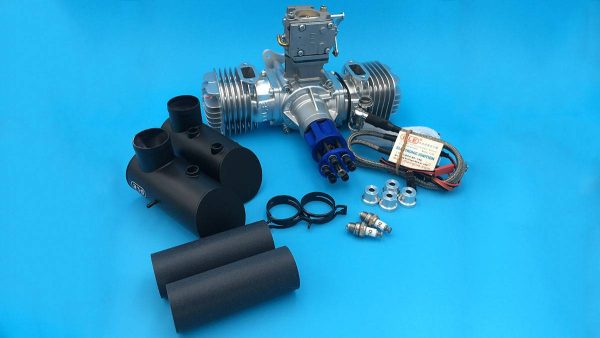 DLE 130cc Gas Engine with Electronic Ignition and Standard Mufflers - Image 5