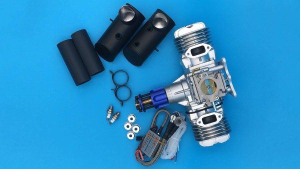 DLE 130cc Gas Engine with Electronic Ignition and Standard Mufflers - Image 2