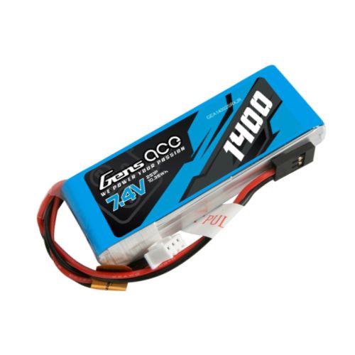Gens ace 1400mAh 7.4V 2S1P Transmitter Lipo Battery Pack with JR-plug