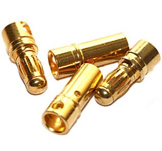 Gold connectors 3.5mm (2 pairs)
