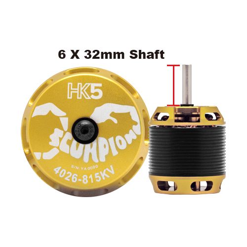 Scorpion 600 Class Heli HK5-4026-815kv Motor 6mm shaft 32mm long