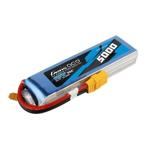 Gens ace 5000mAh 11.1V 45C 3S1P lipo battery with XT90 Plug