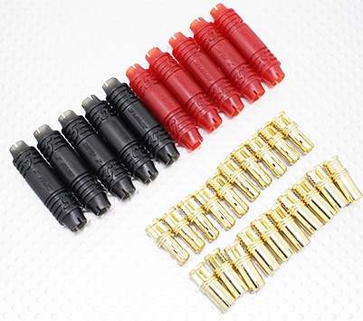RCPROPLUS Supra-X 6mm Gold Bullet Polarized Connector 20 Pair