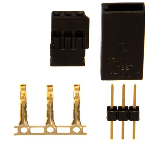 Servo Connector -Futaba Male, Made in germany (10plugs) Black