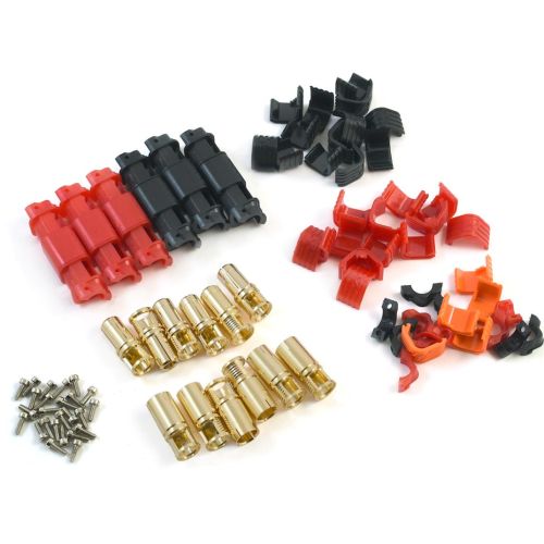 RCPROPLUS Battery S8mm Solderless Connector (6M,6F,Red,Black) 3 SETS