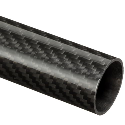 Carbon Fibre Woven Finish Roll Wrapped tube 30x27 1000mm