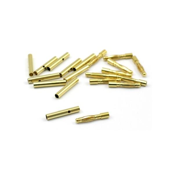 Gold connectors 2mm (2 pairs) made in germany