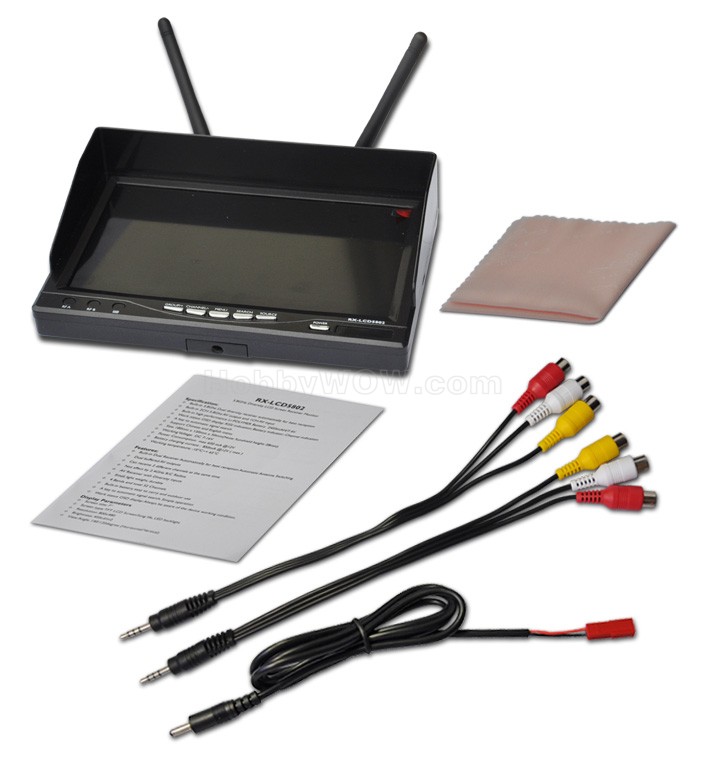 LCD 7" 5.8GHz Diversity LCD Screen Receiver Monitor (with built-in Rechargable Battery)