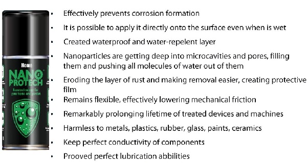NanoProtech Home anti-corrosion Spray lubricant