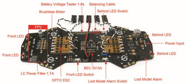 ZMR250 Power Distribution Board V2 with PDB and Built-in ESC