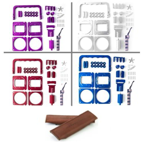 RadioMaster CNC Metal Upgrade Set Replacement Parts for TX16S Transmitter with Leather Grips