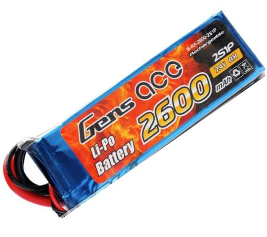 Gens ace 2600mAh 7.4V 2S1P Transmitter - receiver Pack