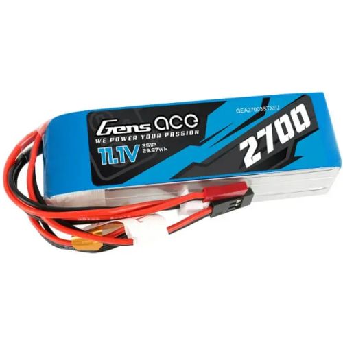 Gens ace 2700mAh 11.1V TX 3S1P Lipo Battery pack with Futaba/JST-XHR/JST-SYP