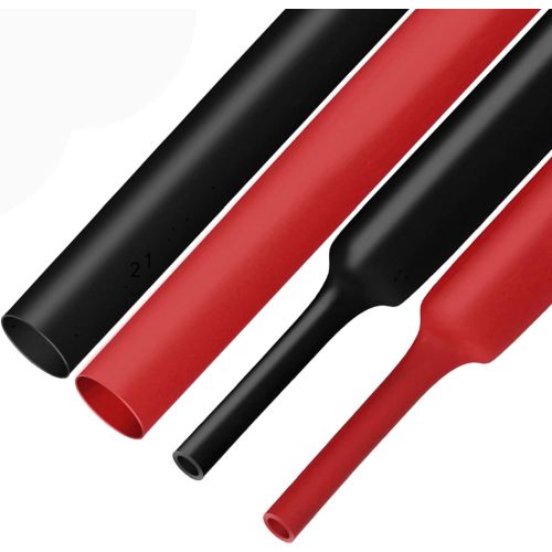 Heat Shrink Tubing D: 9.0mm, 2:1 rate, 1 meter, Red and Black