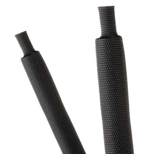Fabric Heat Shrink Braided Sleeving 8mm 2:1 black color, 1m long