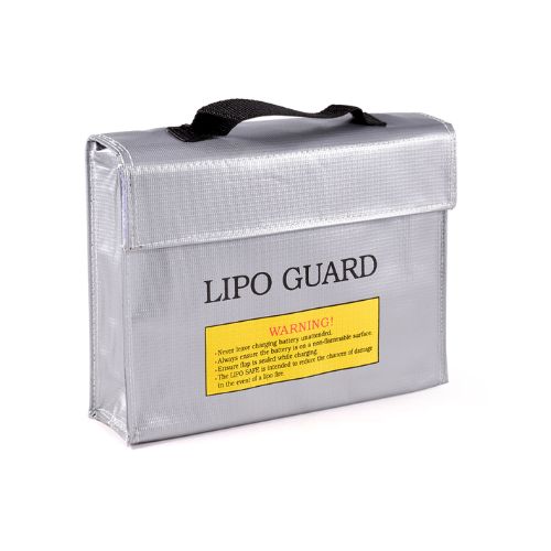 Fireproof Portable Lithium Battery Lipo Guard Slim Case size 260x180x130mm, Silver