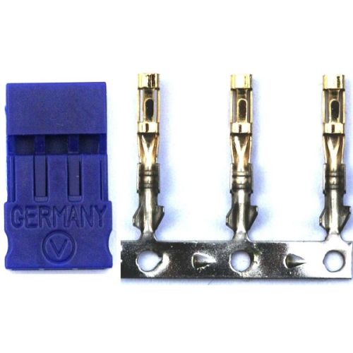 Servo Connector - JR Female, Blue Line, Made in Germany for Construction, set of 10 pcs