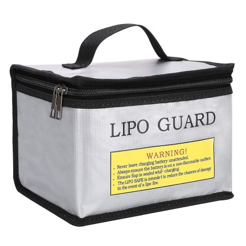Fireproof Portable Lithium Battery Lipo Guard Safe Bag Large size 215x145x165mm Silver