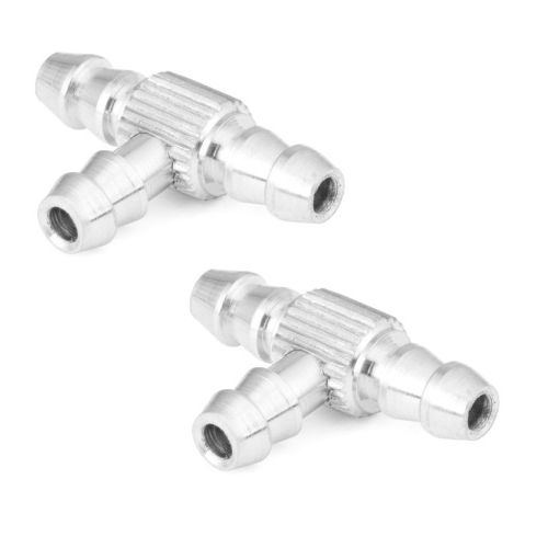 Anodized Fuel Jointer T-couplers Silver color (2pcs)