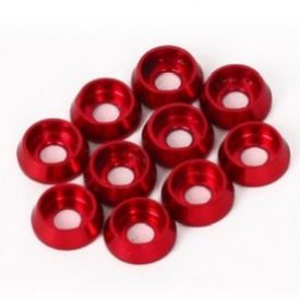 Frame aluminum anodise washers set RED (10 pcs)